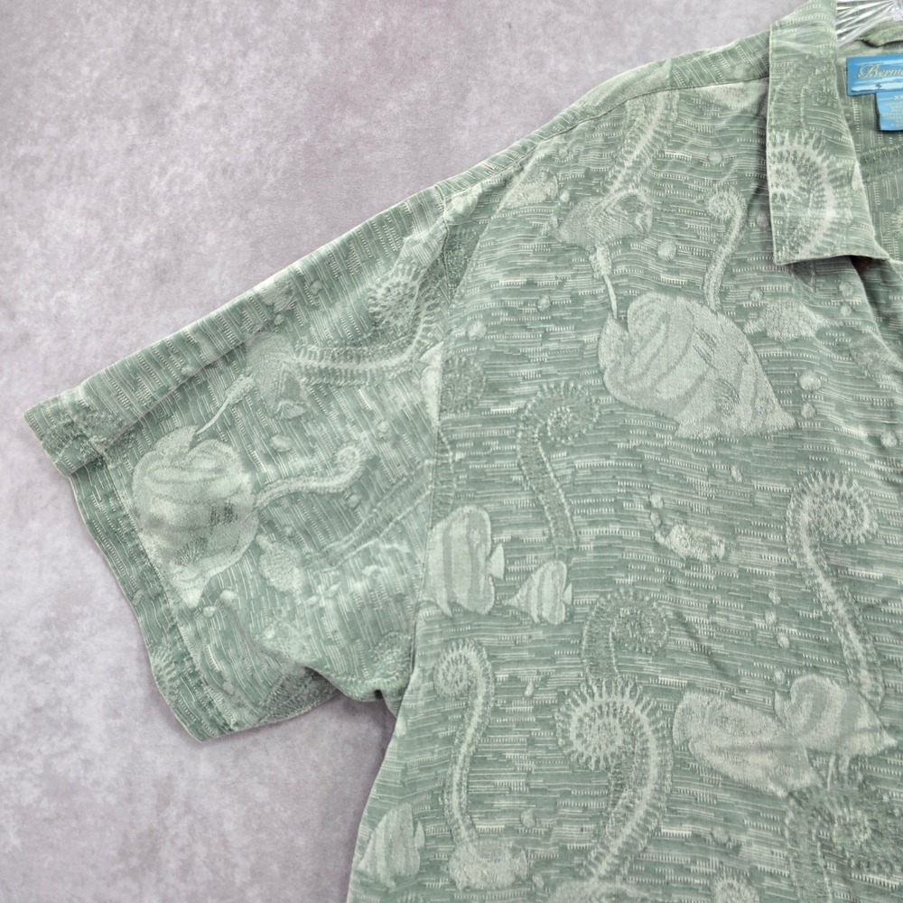 Bermuda Bay Green Tropical Surf Island Vintage Cotton Relax Hawaiian Shirt XXL - Picture 6 of 13